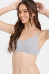 Rosaline Everyday Essentials Double Layered Non Wired 3/4Th Coverage T-Shirt Bra - Grey Melange — thumbnail 3